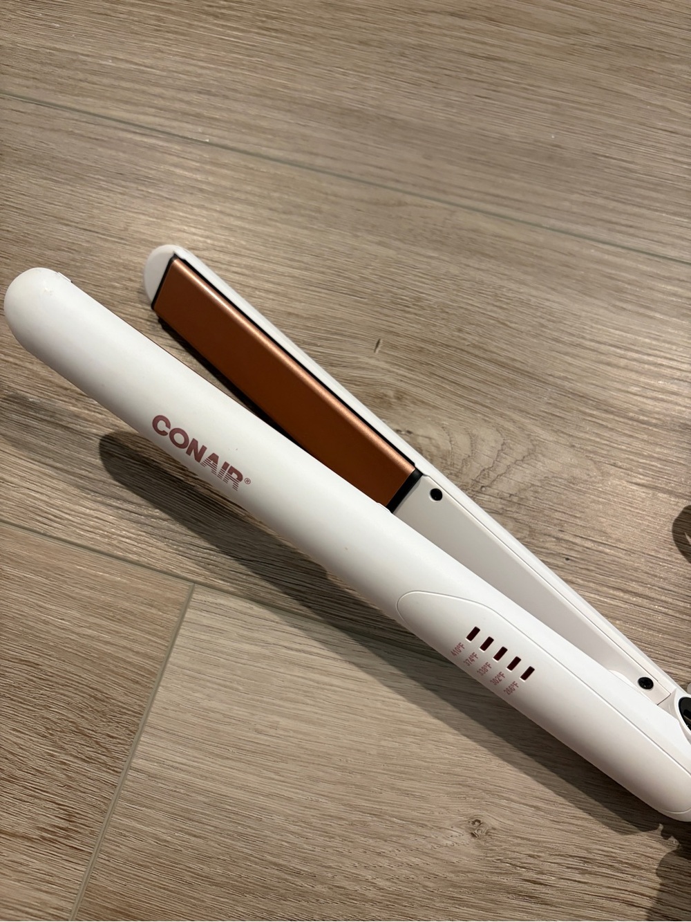 Conair White Double Ceramic Flat Iron - White/Copper Hair Straightener